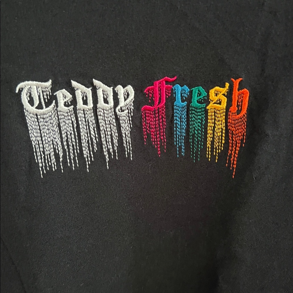 Nwot? Runs Big Embroidered Melt Logo/Drip Logo Oversized Xs Teddy Fresh T-Shirt View 2